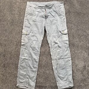 VTG Mens 38x29 Skyline Wears Womens Cargo Jeans Blue Flap Y2K Bullet Pocket